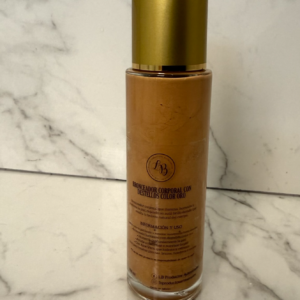Bronceador corporal con destellos color oro